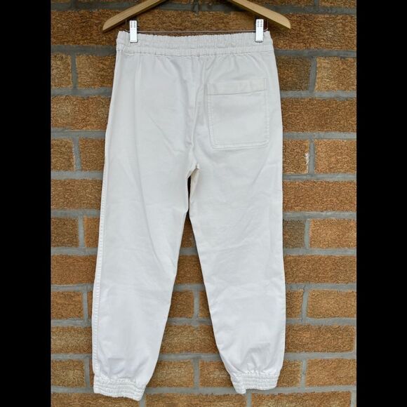 THEORY Cortland Relaxed Cotton Jogger Pants, Ivory size 2 - Picture 8 of 13